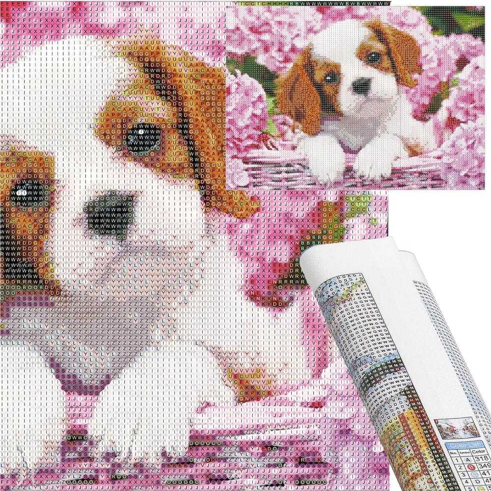 Set de broderie cu diamante 5D, 30x40cm, model Catel