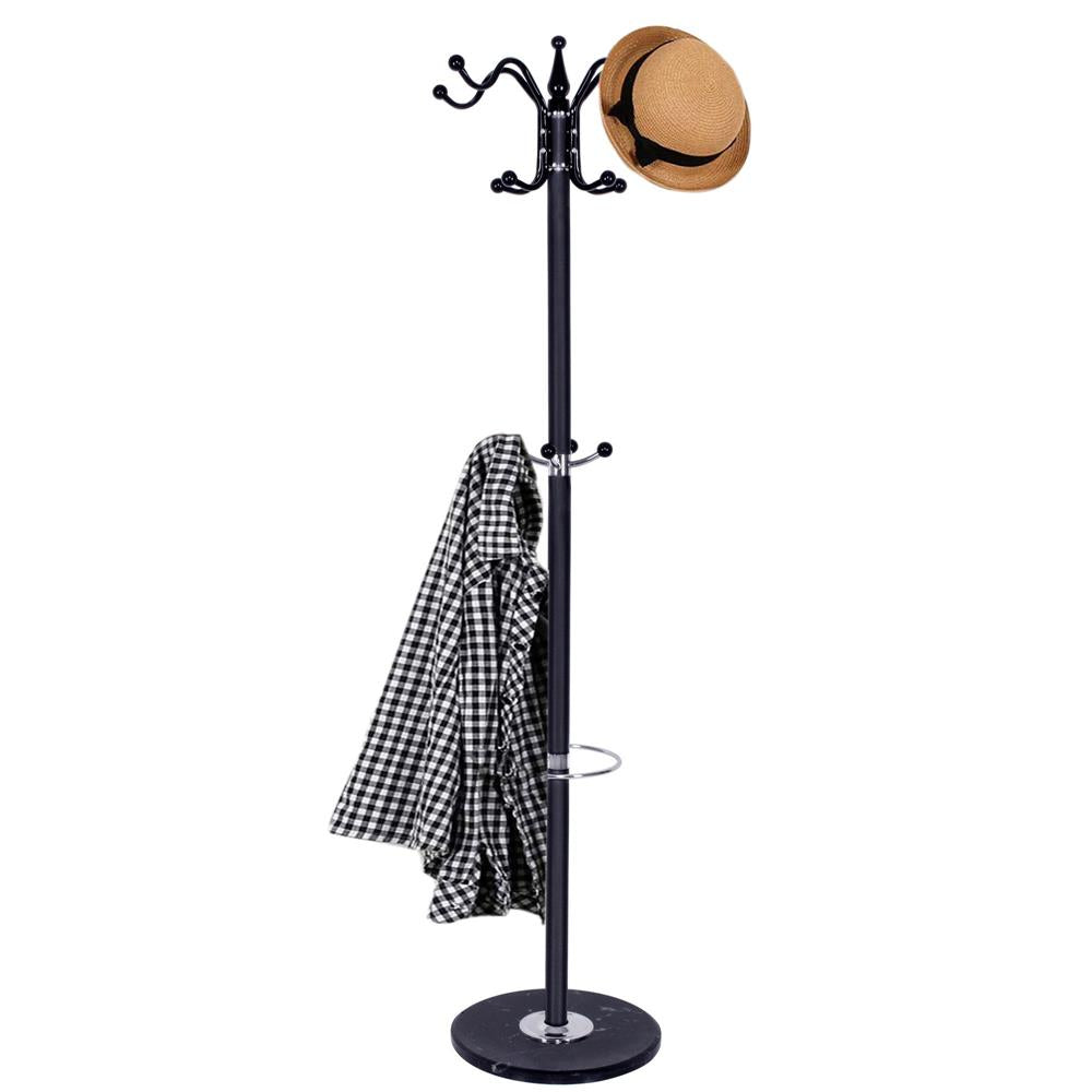 Cuier tip pom din metal Sersimo, 12 agatatoare, 174cm, negru