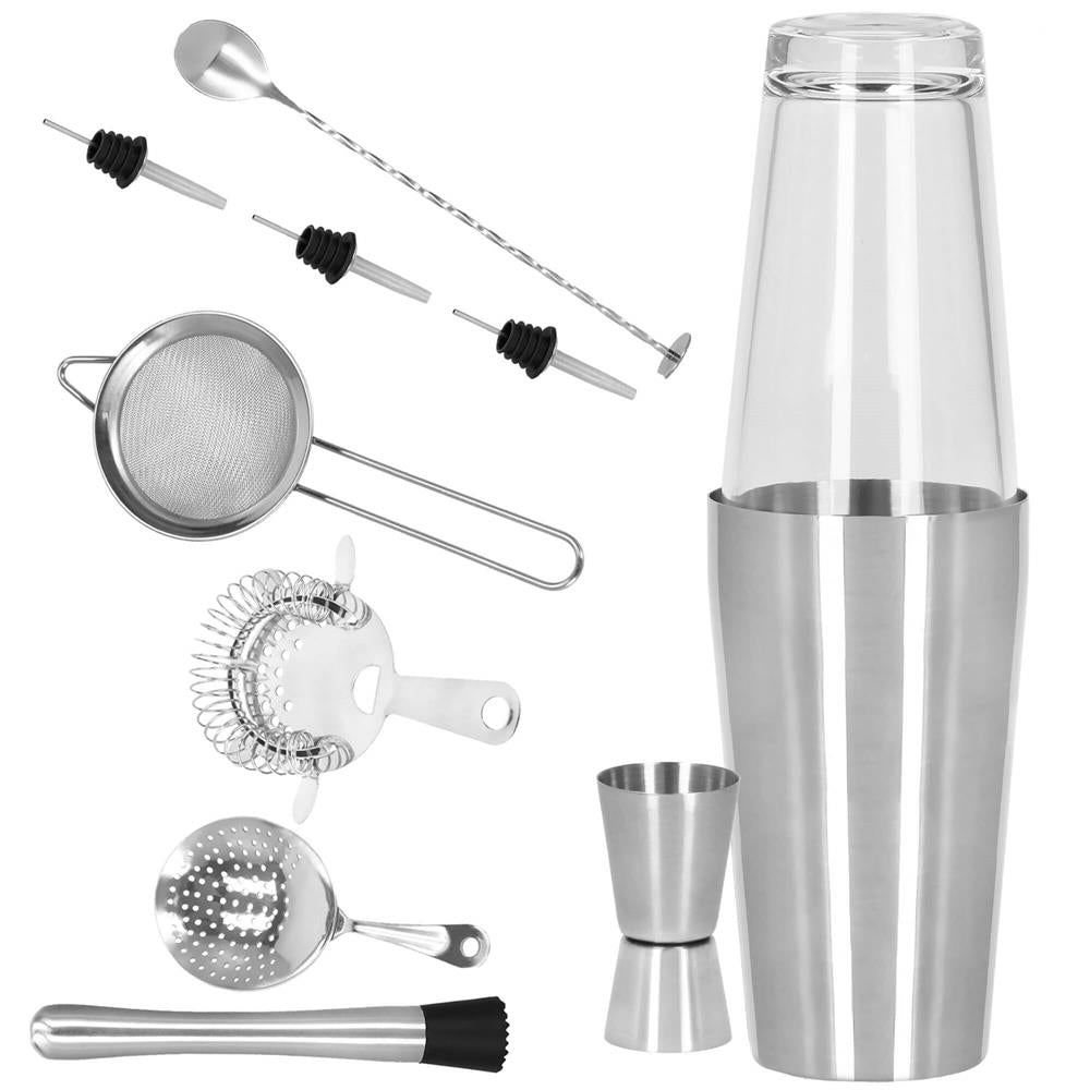 Set Cocktail Shaker Kit pentru barmani 700ml, KI19, 14 piese
