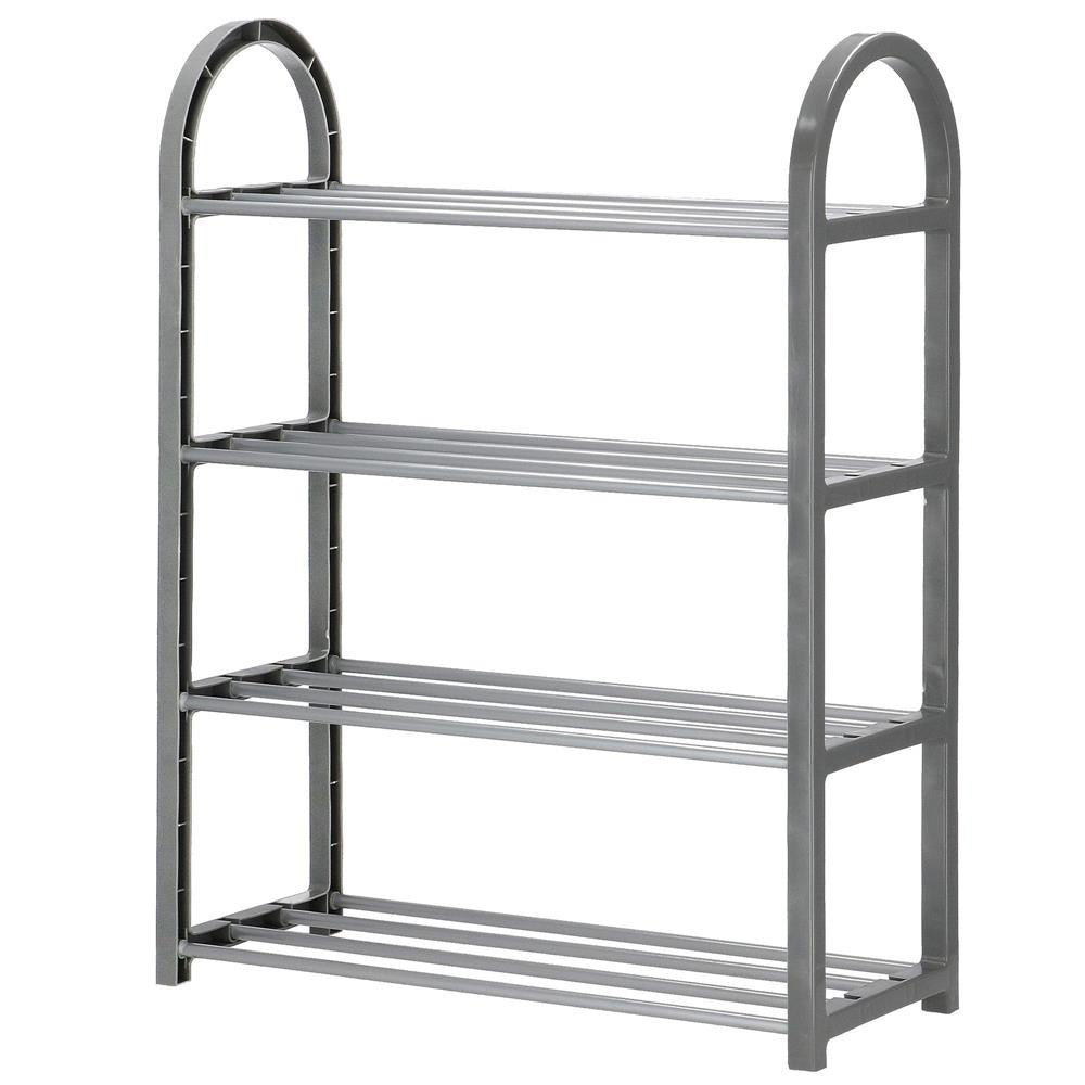 Pantofar PVC si metal, Sersimo cu 4 rafturi, 64x50cm, argintiu