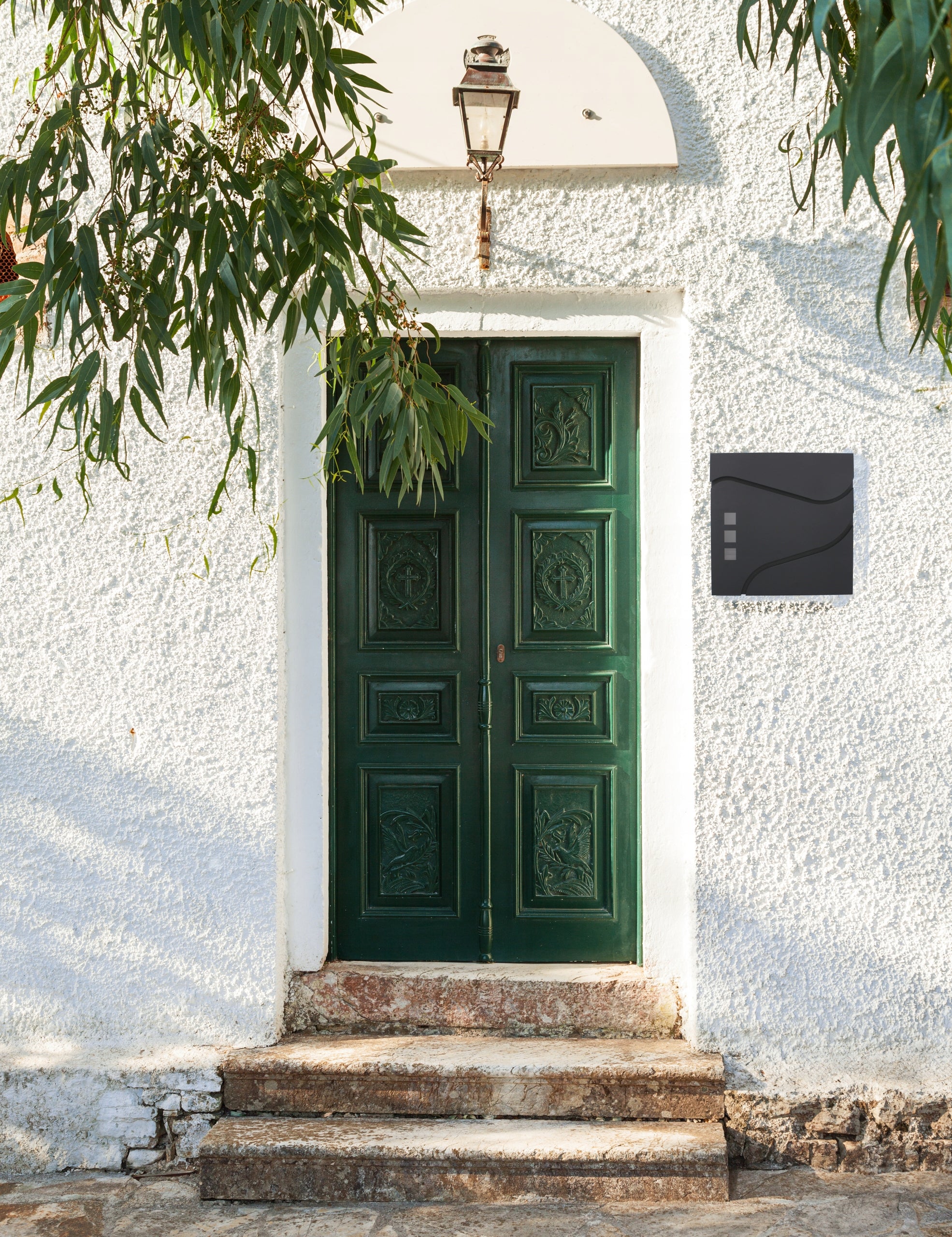 Cutie postala de exterior, pentru gard sau perete, din otel zincat, cu incuietoare, 37x11x37cm, gri inchis - 2