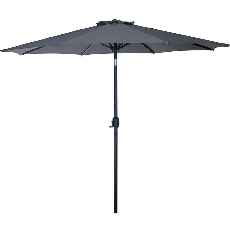 Umbrela terasa gradina, Sersimo Santorini, cu manivela si inclinare, rotunda 270cm, Gri