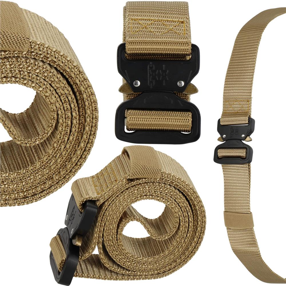 Curea centura Tactical Combat pentru barbati 3.7x125cm, rezistent, maro