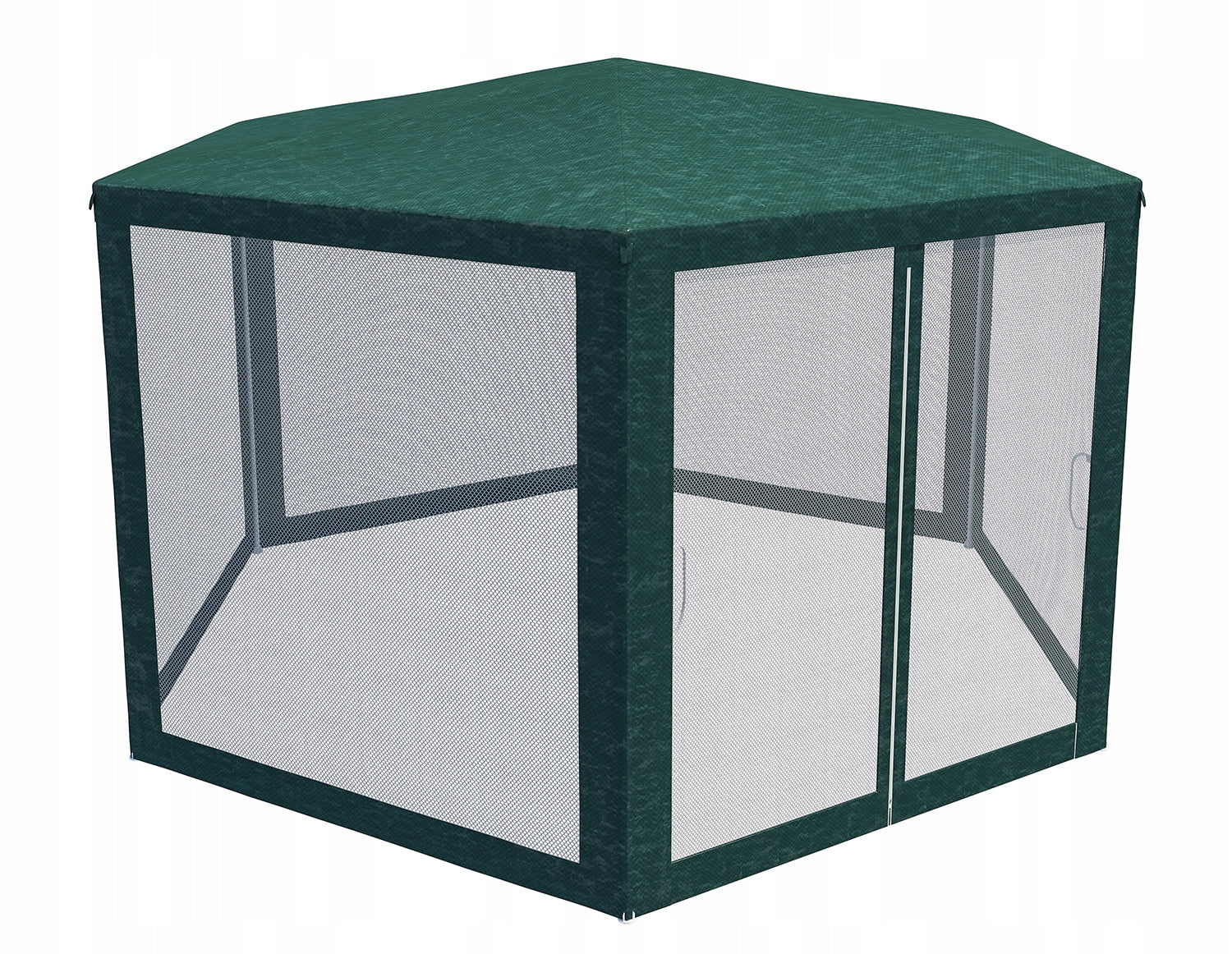 Pavilion cu plasa anti-insecte, fermoar, hexagonal, 200cm, Verde