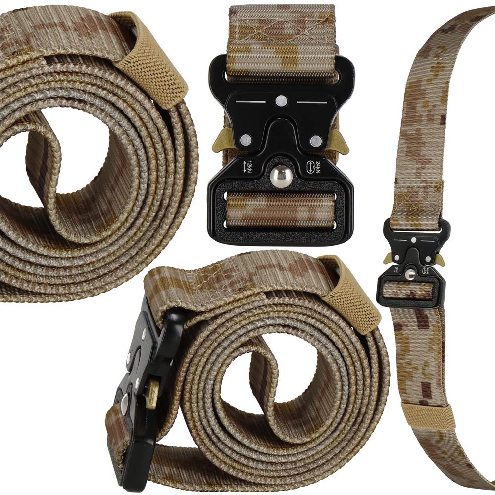 Curea centura Tactical Combat pentru barbati 3.7x125cm, rezistent, verde deschis camuflaj