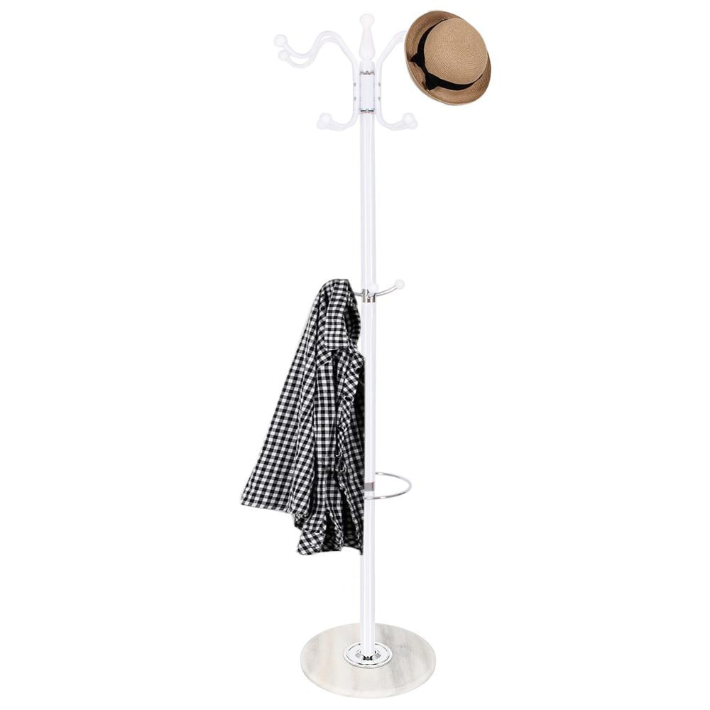 Cuier tip pom din metal Sersimo, 12 agatatoare, 174cm, alb