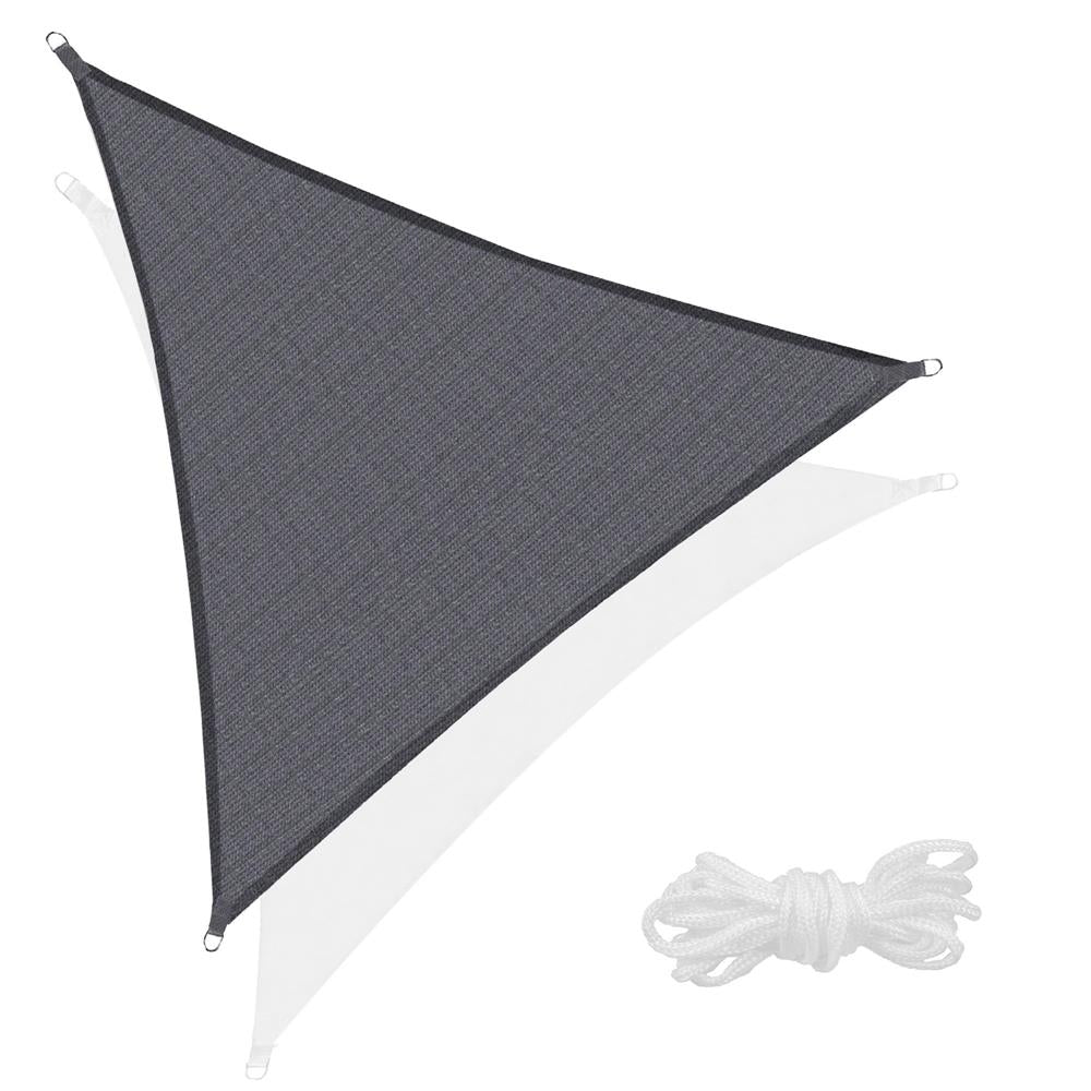 Copertina prelata de soare, triunghiulara, impermeabila cu protectie UV, 5x5x5m, gri - 2