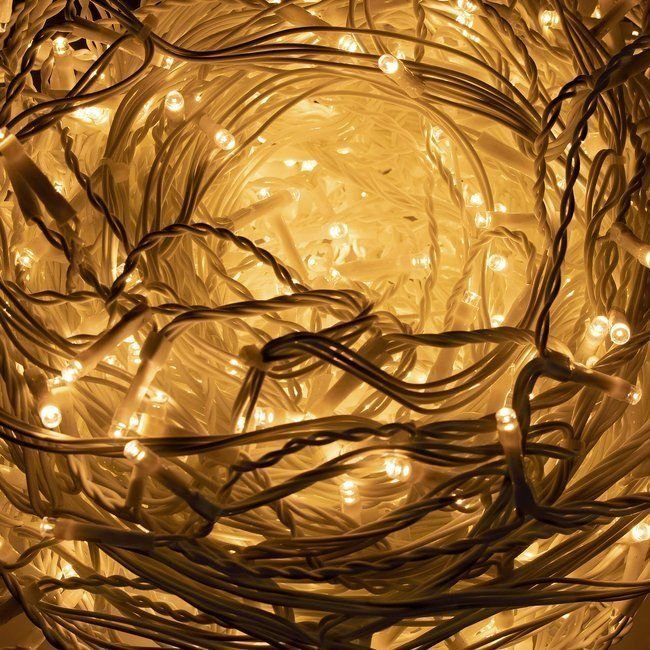 Ghirlanda luminoasa tip perdea 500 LED-uri, 20m, pentru interior/exterior, iluminare galbena, cu telecomanda