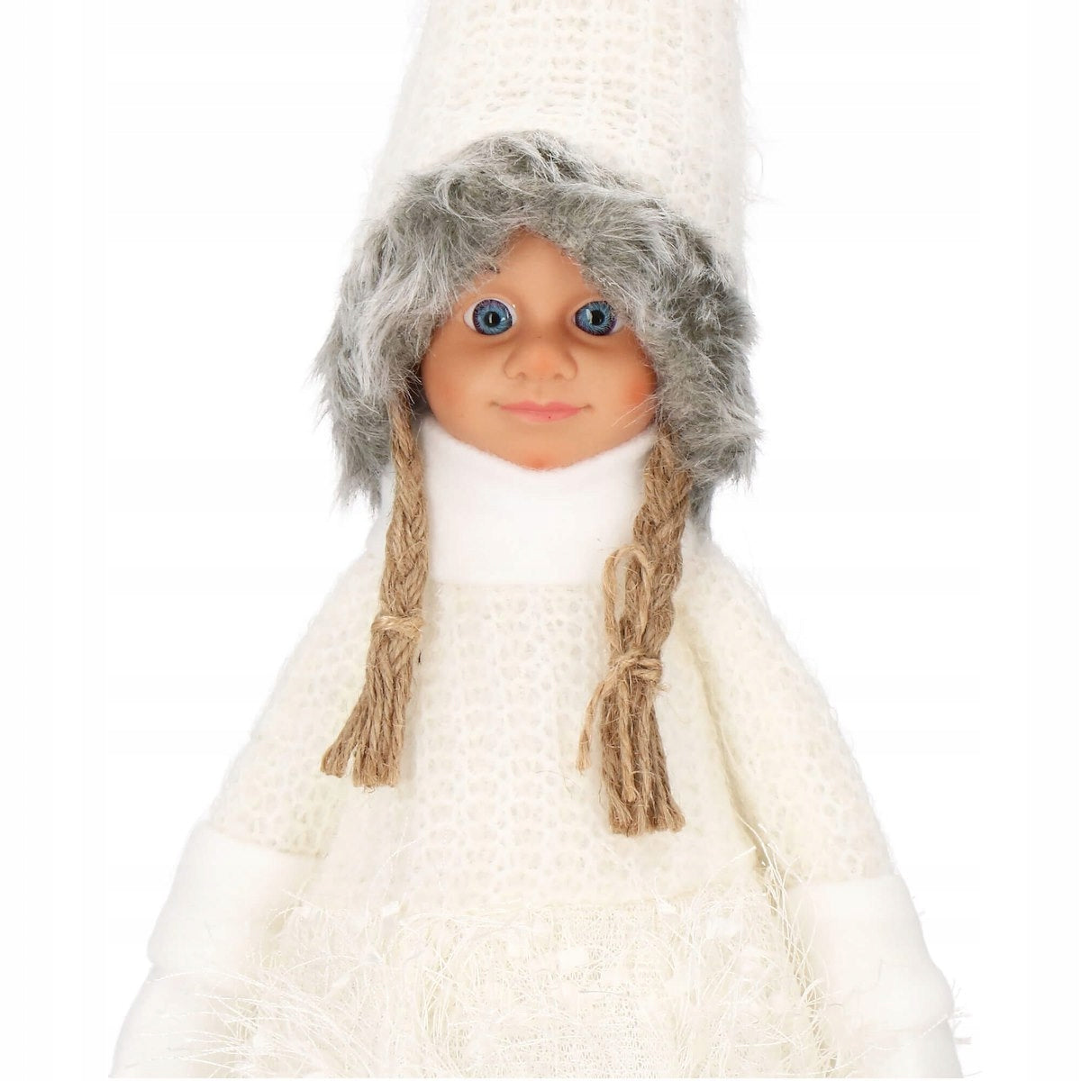 Figurina Craciun, Papusa cu impletituri, inaltime 56cm