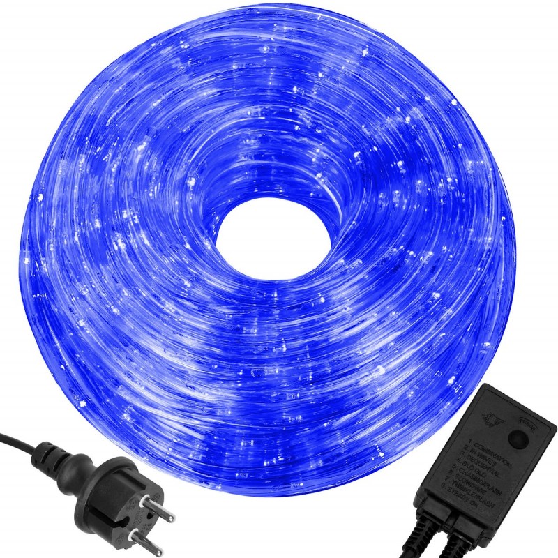 Instalatie tub furtun luminos pentru Craciun, 480 LED-uri, 20m, albastra