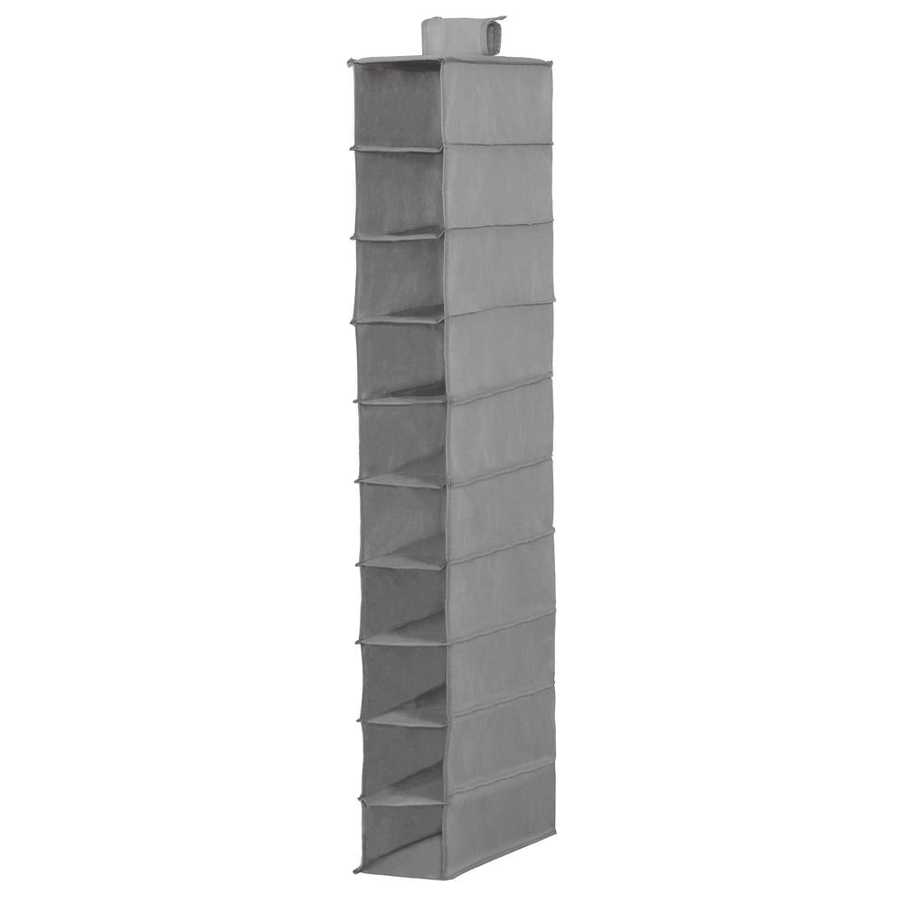 Organizator dulap Sersimo, 10 compartimente, textil, 120cm, gri