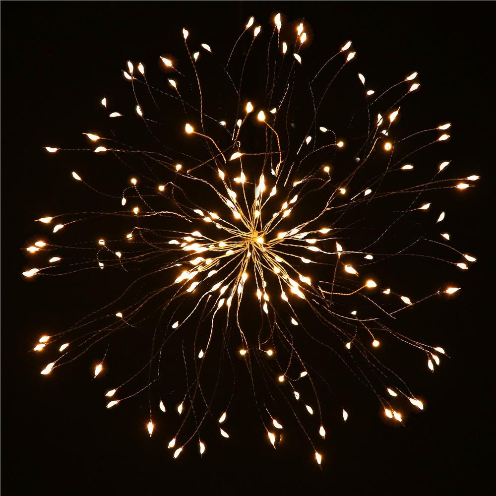 Instalatie lumina decorativa STAR cu 100 LED-uri, diametru 40cm, telecomanda, iluminare galbena
