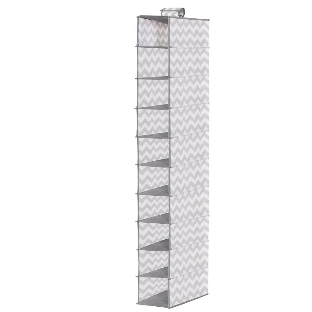 Organizator dulap Sersimo, 10 compartimente, textil, 120cm, alb gri