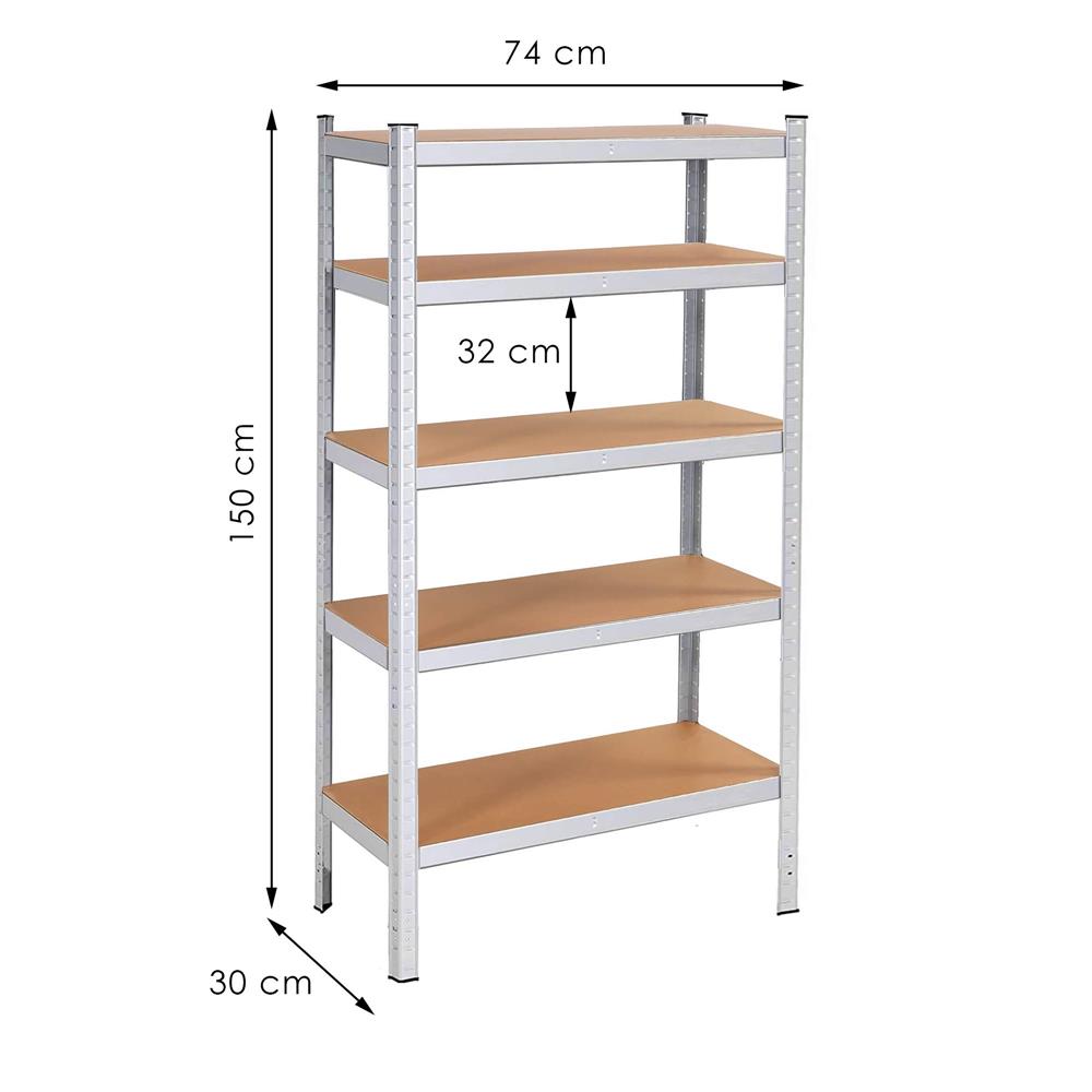 Raft cadru metalic modular pentru depozitare, 5 polite, 205x120x45cm, sarcina 1000kg