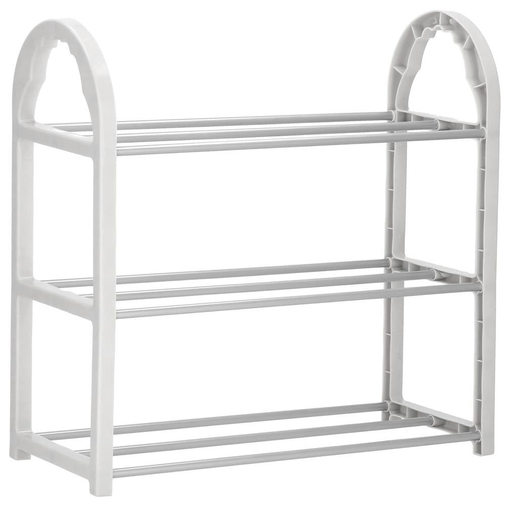 Pantofar PVC si metal, Sersimo cu 3 rafturi, 49x48cm, argintiu