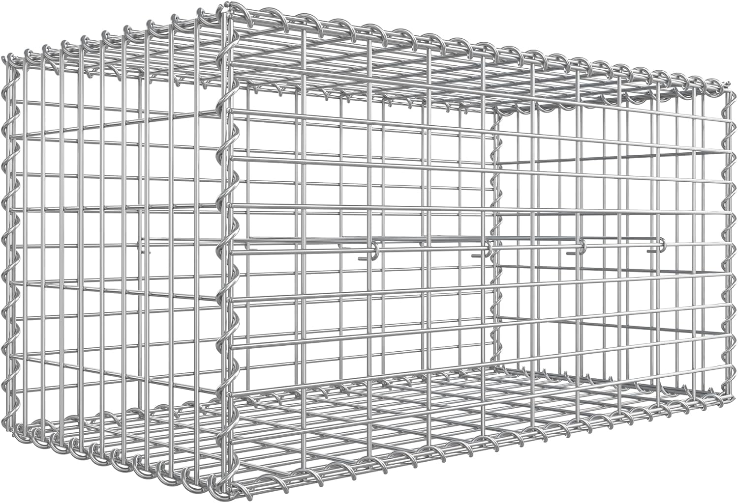 SONGMICS Cos de gabioane pentru pietre, otel galvanizat, 100x50x50cm, argintiu