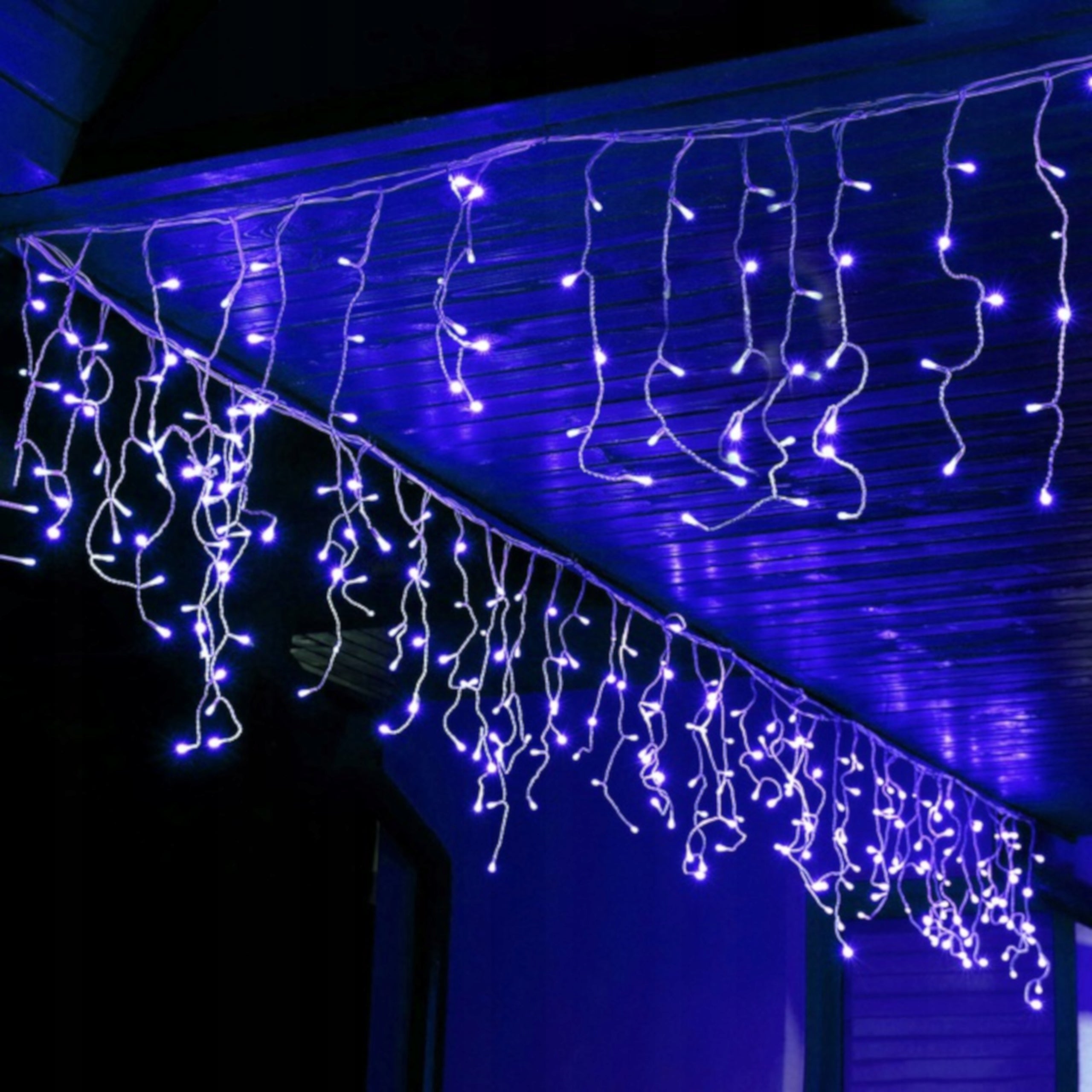 (DL) Ghirlanda luminoasa tip perdea 200 LED-uri, 8m, pentru interior/exterior, iluminare albastra