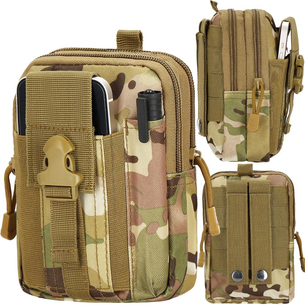 Borseta sport de brau, impermeabila, cu prindere la curea, 18x12x5cm, verde camuflaj