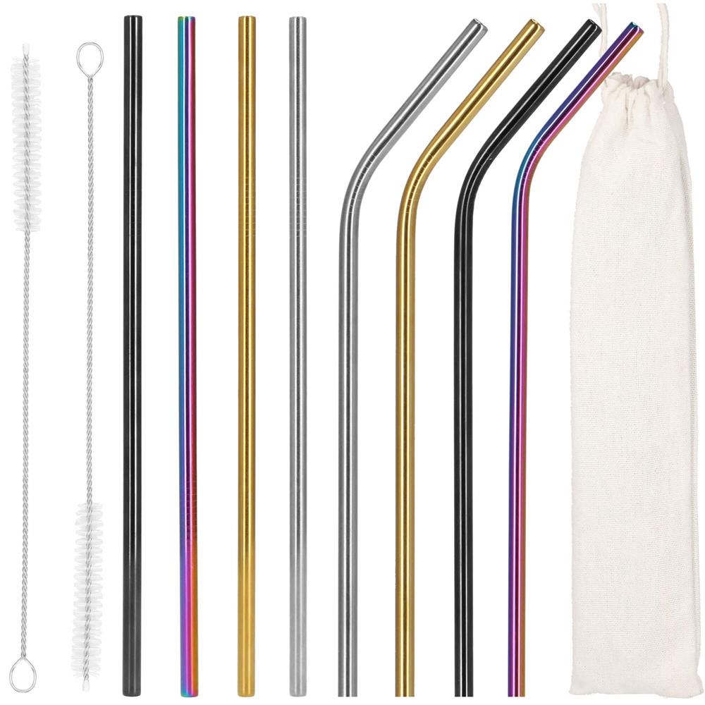 Set 8 paie metalice multicolor, reutilizabile, cu husa depozitare si perii curatat, 215x6 mm