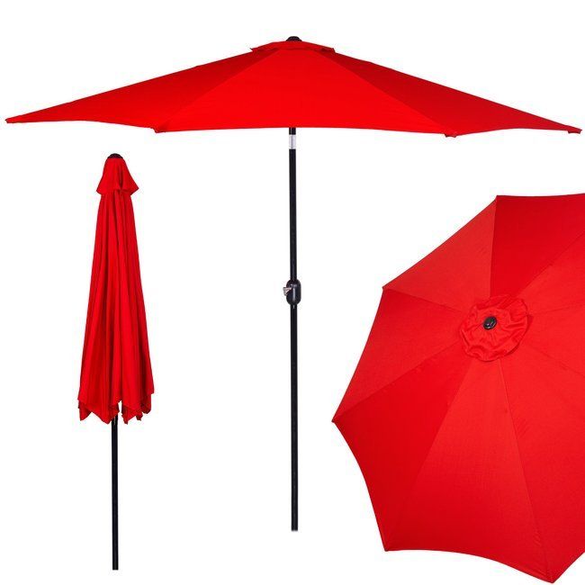 Umbrela terasa gradina, cu manivela si inclinare, GU18E, diametru 300cm, Rosu