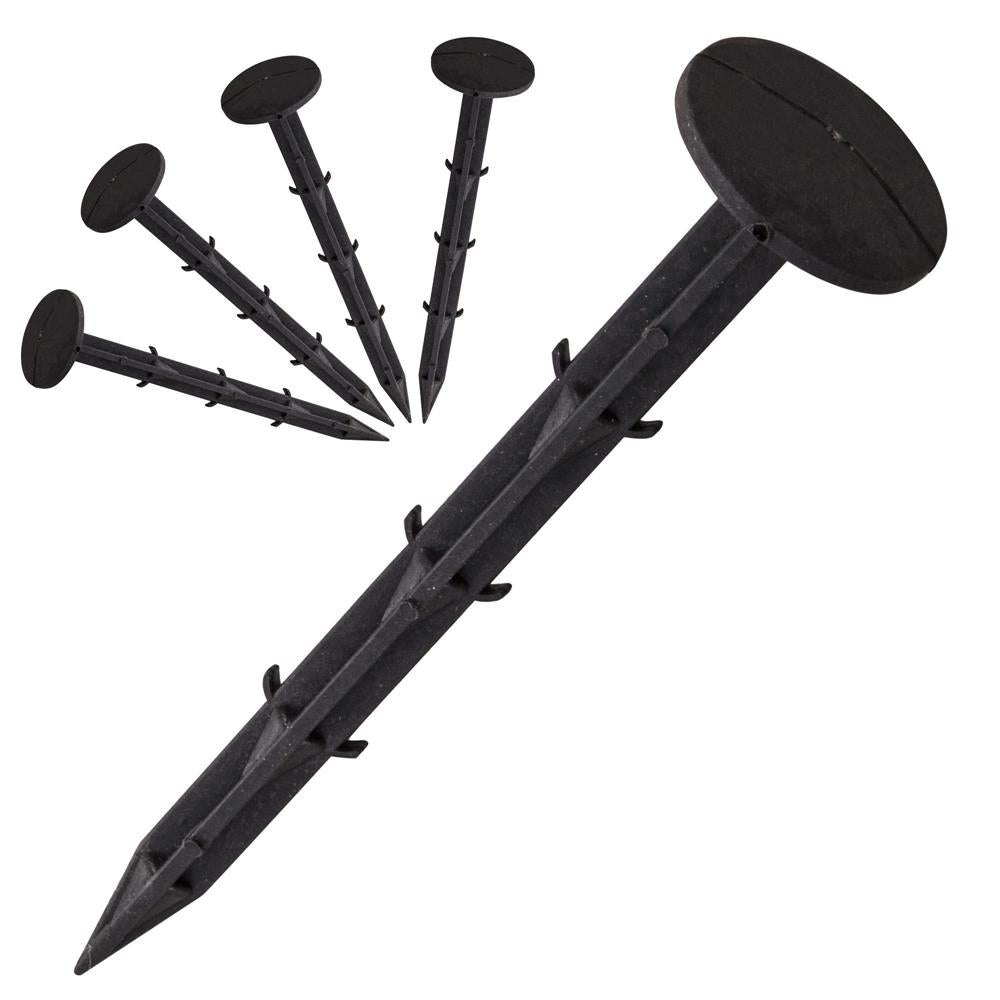 Set 100 cuie plastic fixare folii, tip ancora harpon, 150x33 mm, negru