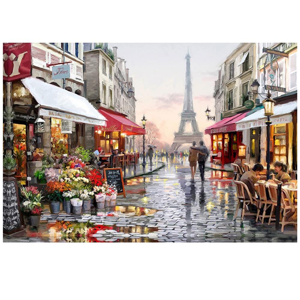 Set de broderie cu diamante 5D, 30x40cm, model Alee in Paris