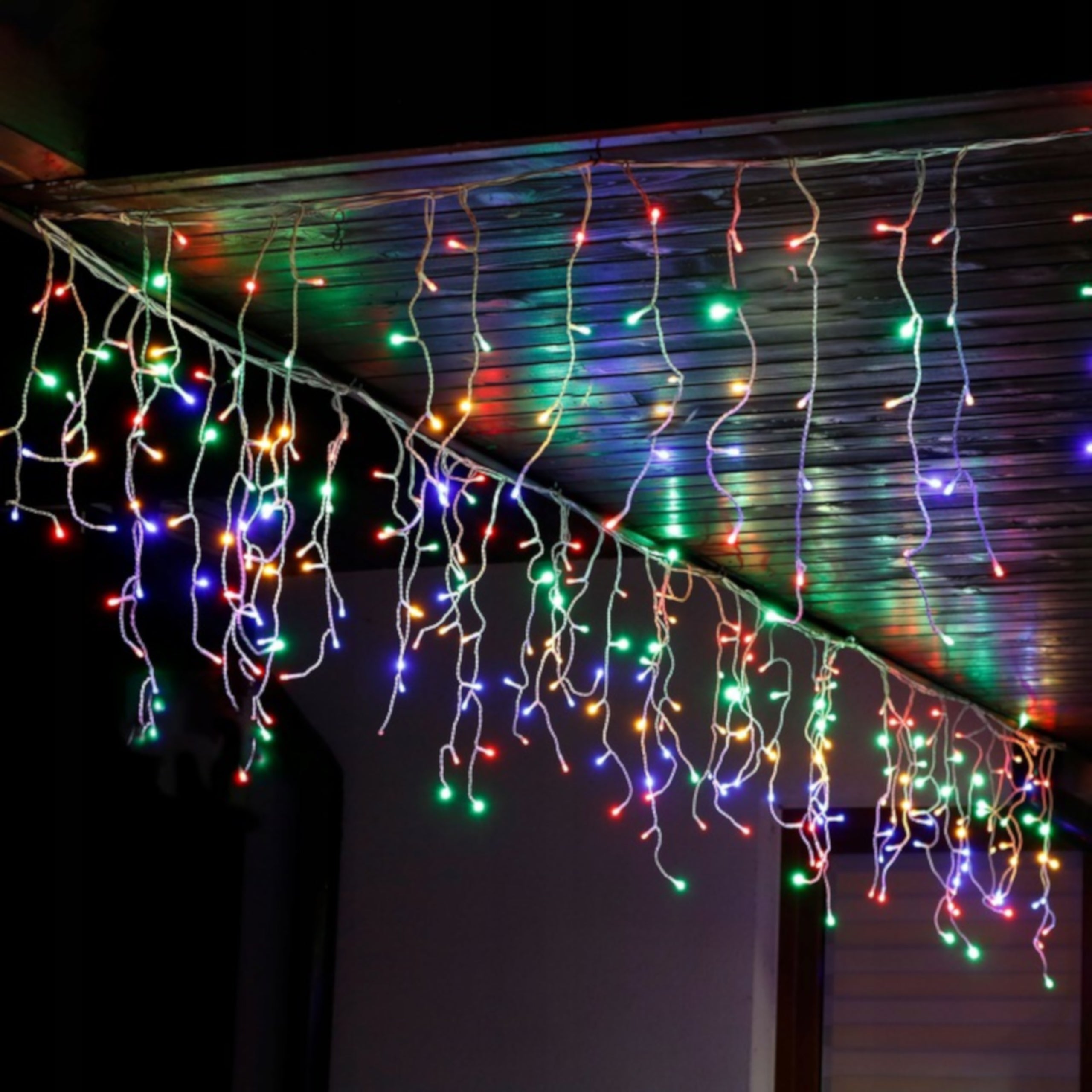 (DL) Ghirlanda luminoasa tip perdea 500 LED-uri, 20m, pentru interior/exterior, iluminare multicolora
