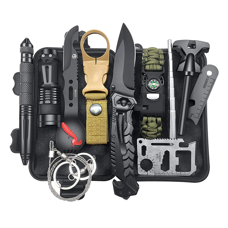 Kit de supravietuire turistic multifunctional camping, vanatoare, pescuit, 12 piese