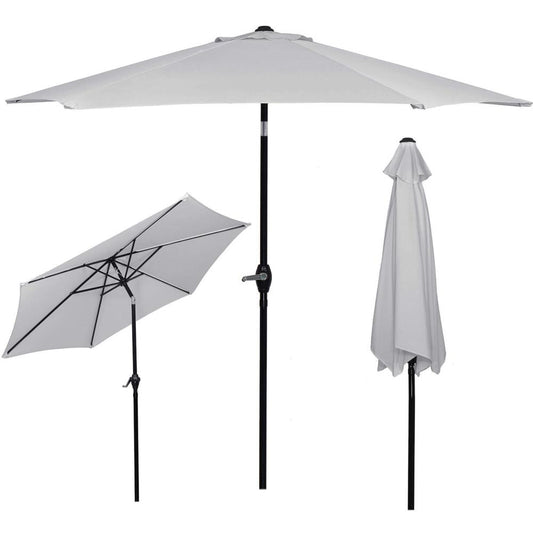 Umbrela terasa gradina, cu manivela si inclinare, diametru 260cm, gri - 2