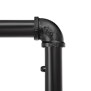 Suport pentru haine, cu raft si sina de agatat, cadru metalic, cu roti, 100x49x163cm, industrial, negru