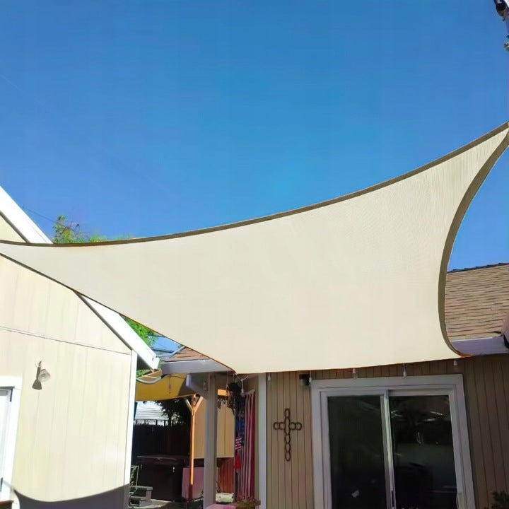 Prelata solara patrata 500x500 cm, impermeabila, protectie UV, poliester 180g/mp, bej