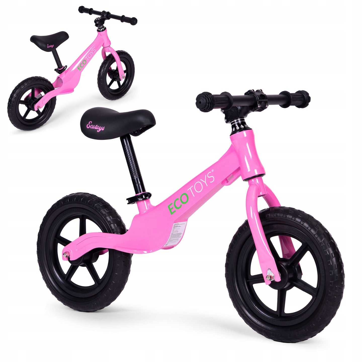 Bicicleta fara pedale pentru copii 86x47x51 cm, sa reglabila, cadru otel, roti EVA, roz