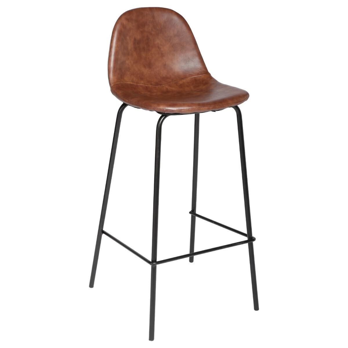 Scaun bar Atmosphera Vladi, cadru metal si lemn, 44x42x95 cm, maro