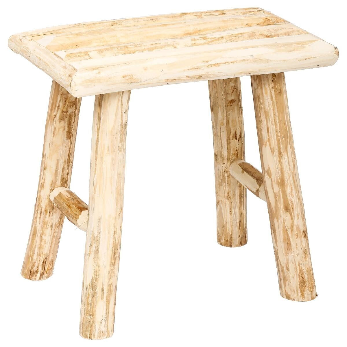 Taburet Atmosphera Woody din lemn natur, 31 cm, bej