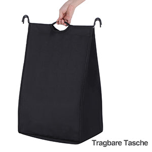 SONGMICS Cos de rufe cu 3 saci detasabili, structura metalica pe roti, 3x44L, 77x41x82cm, negru