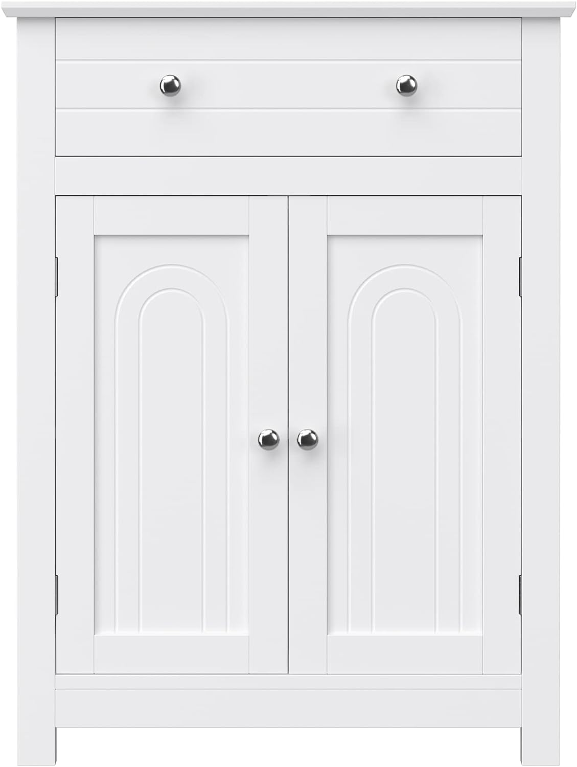 VASAGLE Dulap de depozitare pentru baie, cu sertar si spatiu de depozitare cu 2 usi, 60x30x80cm, alb
