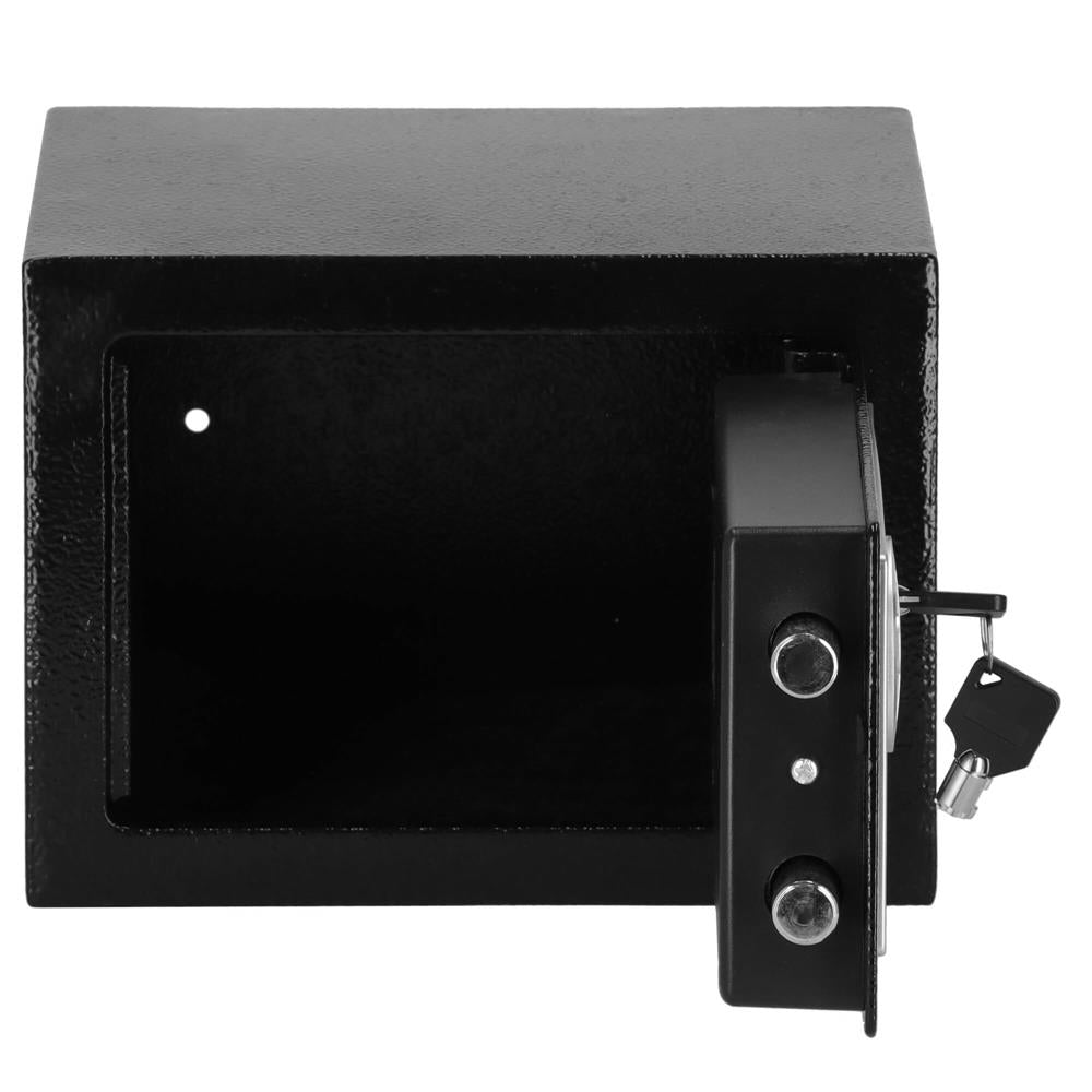 Seif electronic standard cu cifru si cheie, 170x230x170 mm, Otel, Negru