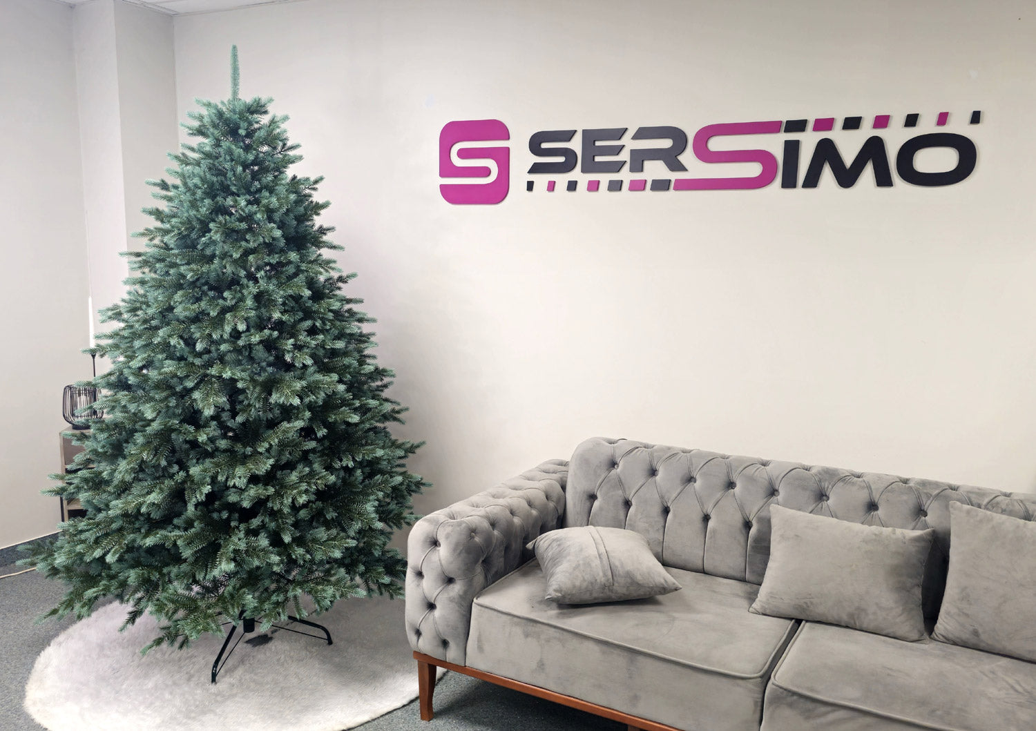 Brad artificial Christmas Deluxe by Sersimo, Alaska Select verde argintiu, integral 3D, 210 cm