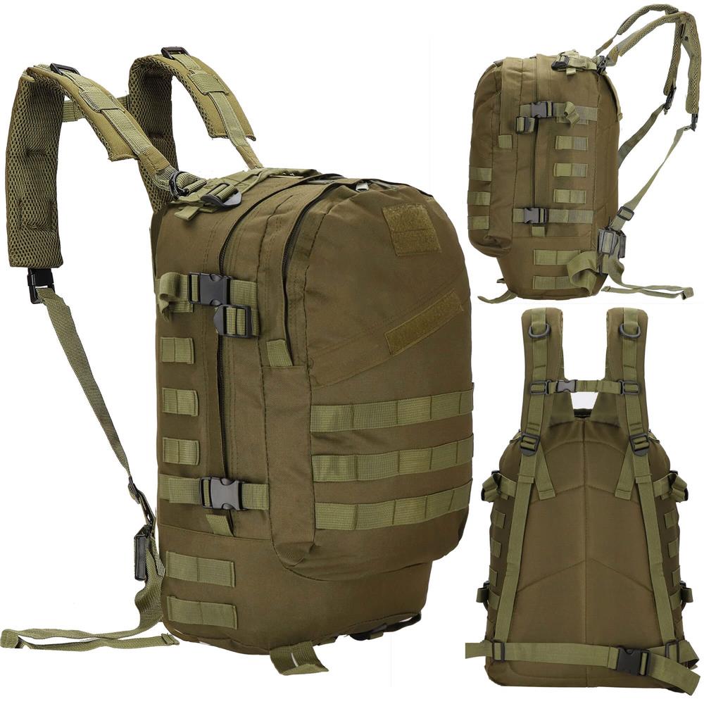 Rucsac militar pentru drumetie, impermeabil, compartimentat, 35L, verde