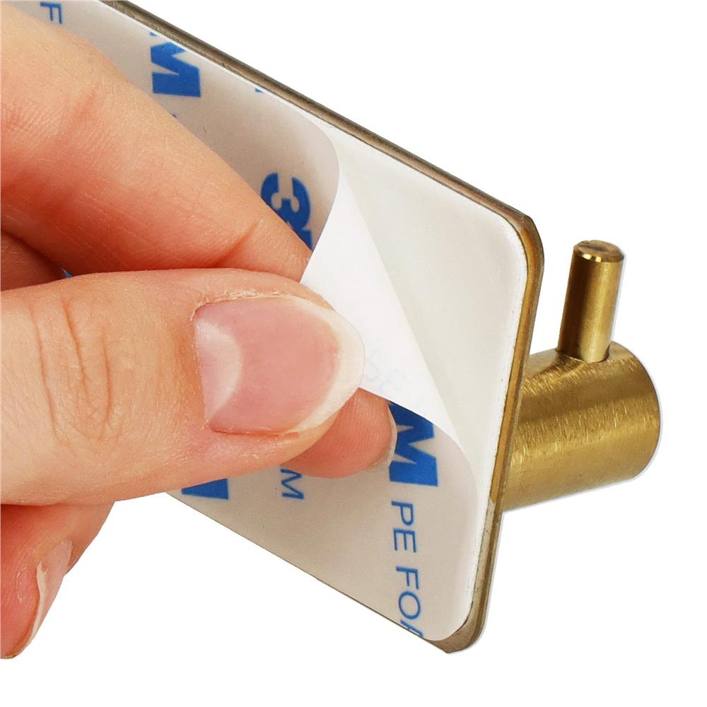 Cuier de baie pentru prosoape, montare fara gaurire, otel, 4 agatatori, 24x4.5cm, auriu
