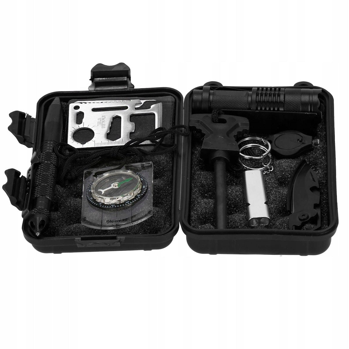 Kit de supravietuire turistic multifunctional camping, vanatoare, pescuit, 9 piese