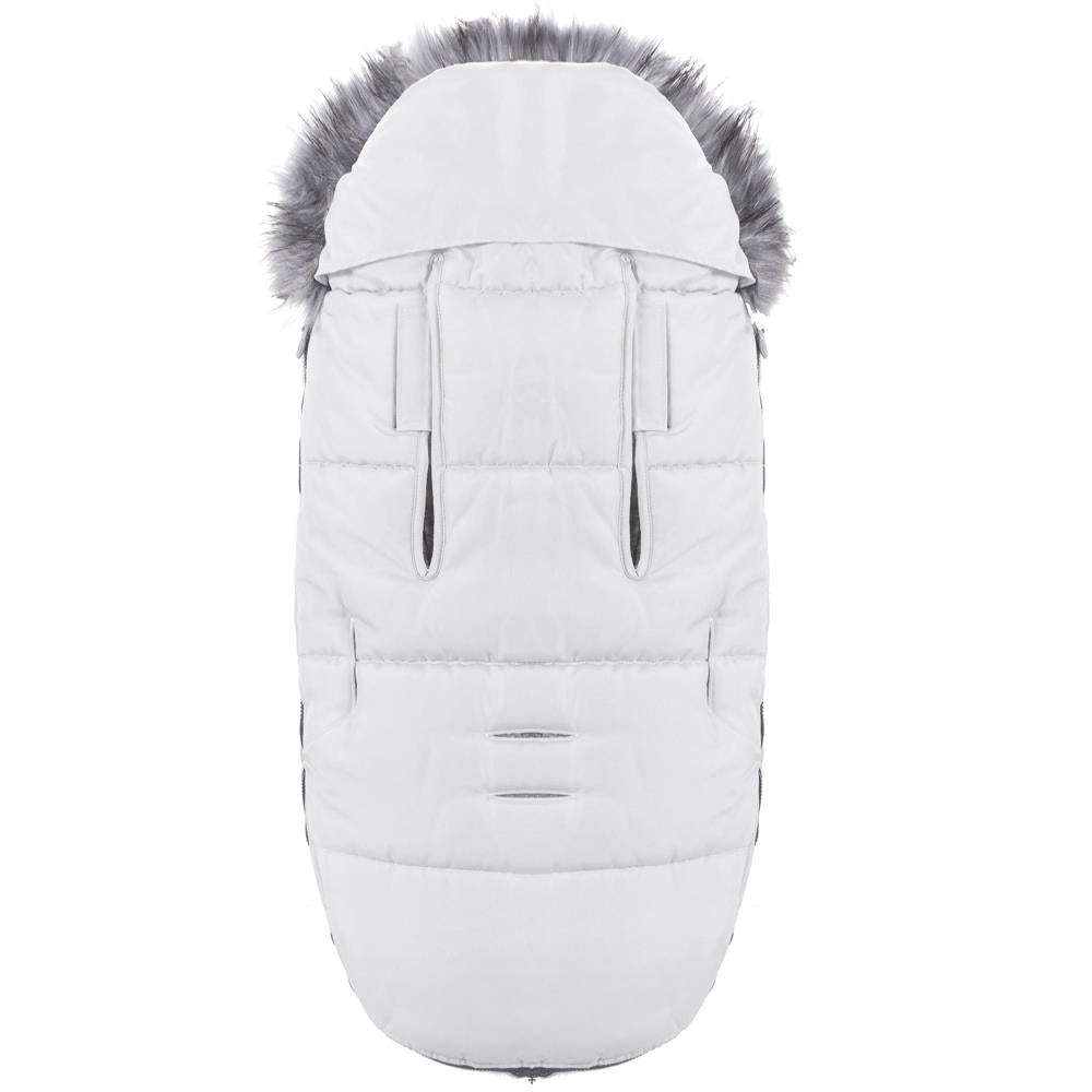 Sac iarna de bebelusi pentru carucior, marime universala, cu gluga, 90x45cm, gri