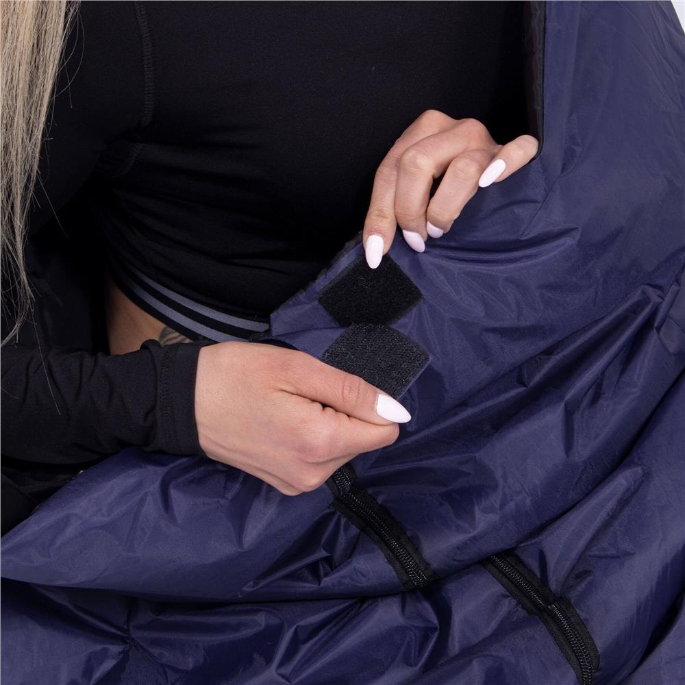 Sac de dormit, cu geanta de transport, 190x73cm, 10-25grade, culoare albastru inchis