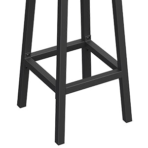 VASAGLE Set 2 scaune bar inalte, sezut rotund, cadru din otel, inaltime 65 cm, stil industrial, maro rustic si negru