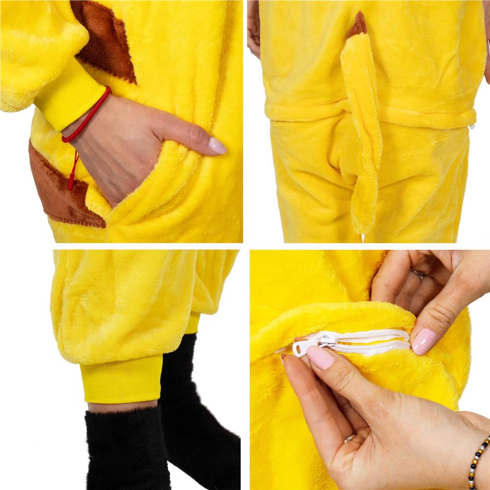 Pijama tip salopeta pentru adulti, model Pikachu, marime S
