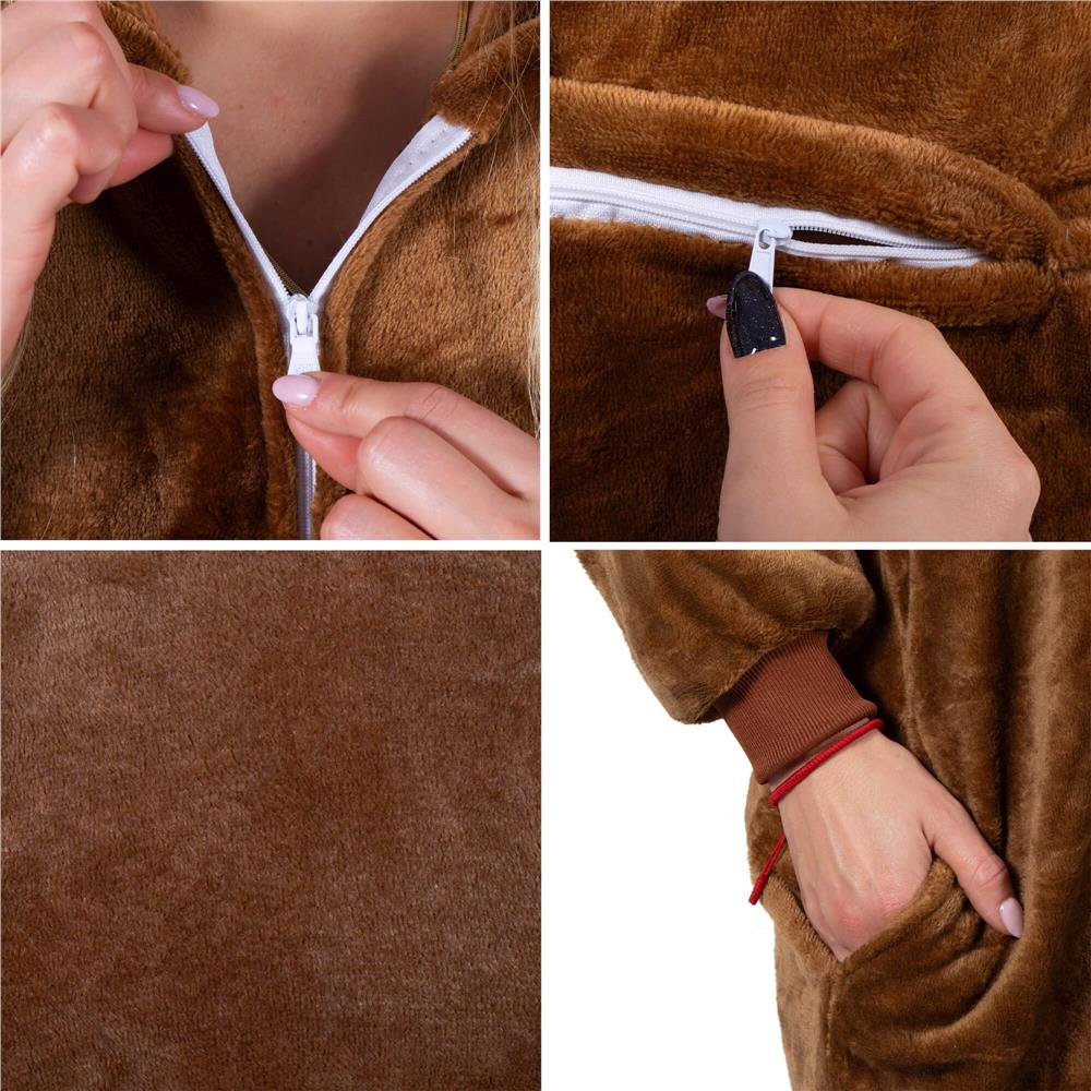 Pijama tip salopeta pentru adulti, model Ren, marime M