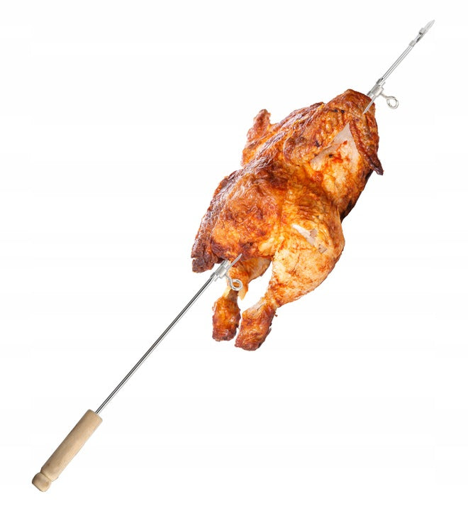 Gratar metalic pe carbuni, tava cromata, cu spita pentru rotisor, 93x84x42cm