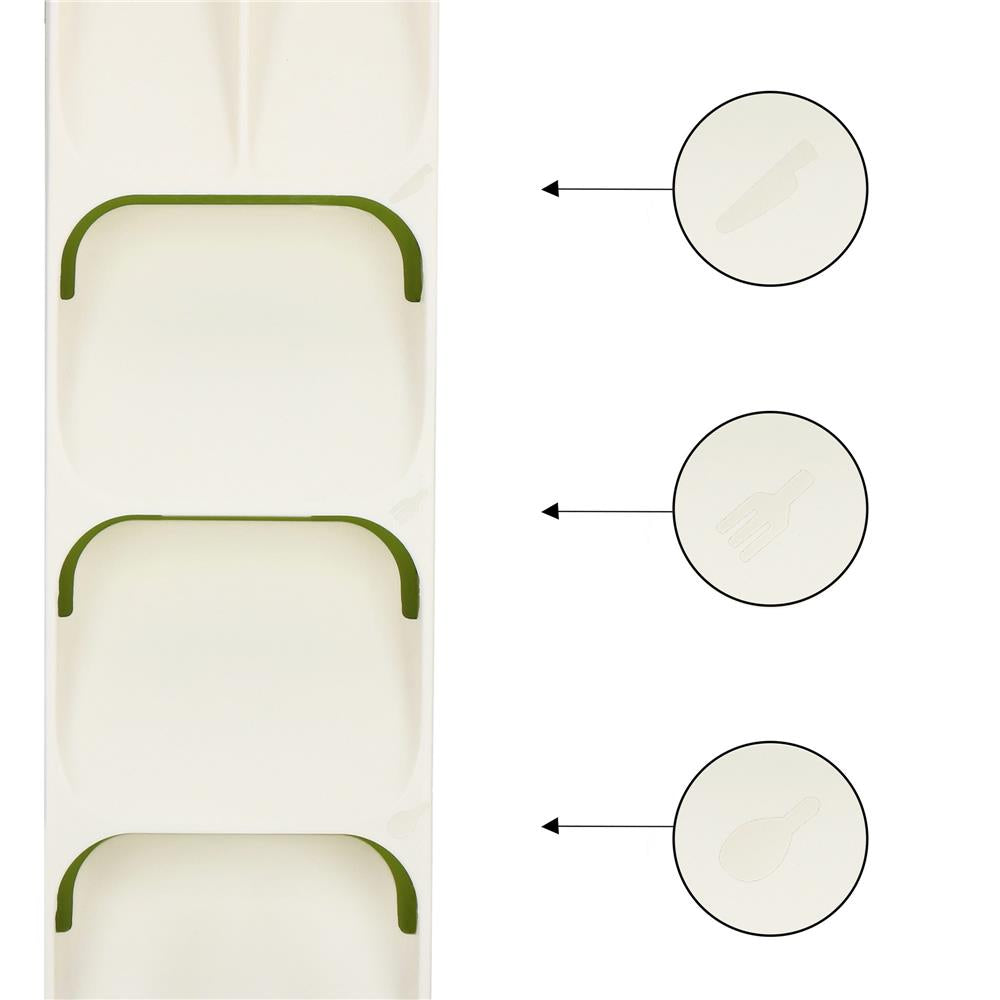 Organizator tacamuri sertar, 5 compartimente, 40x11x5,5cm, alb