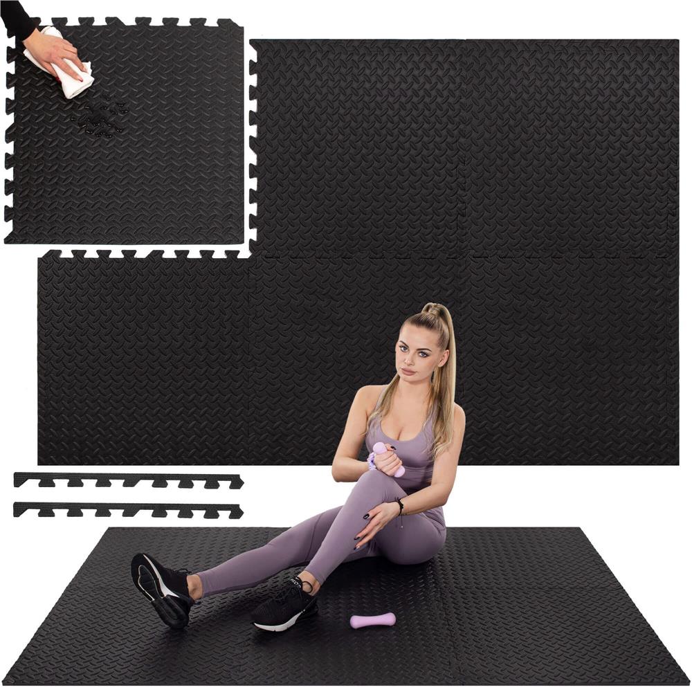 Set covoras de protectie saltea de antrenament, tip puzzle, 6 bucati de 60x60cm, 12mm