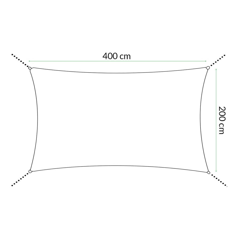 Copertina prelata de soare Sersimo SN136, dreptunghiulara, impermeabila cu protectie UV, 4x2m, ecru